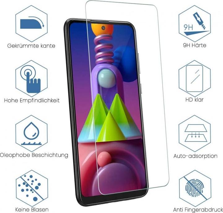 Immagine prodotto Screenguard Samsung Galaxy M51 Pellicola protettiva in vetro Custodia Design amichevole (1 Pezzo/i, Samsung Galaxy M51)