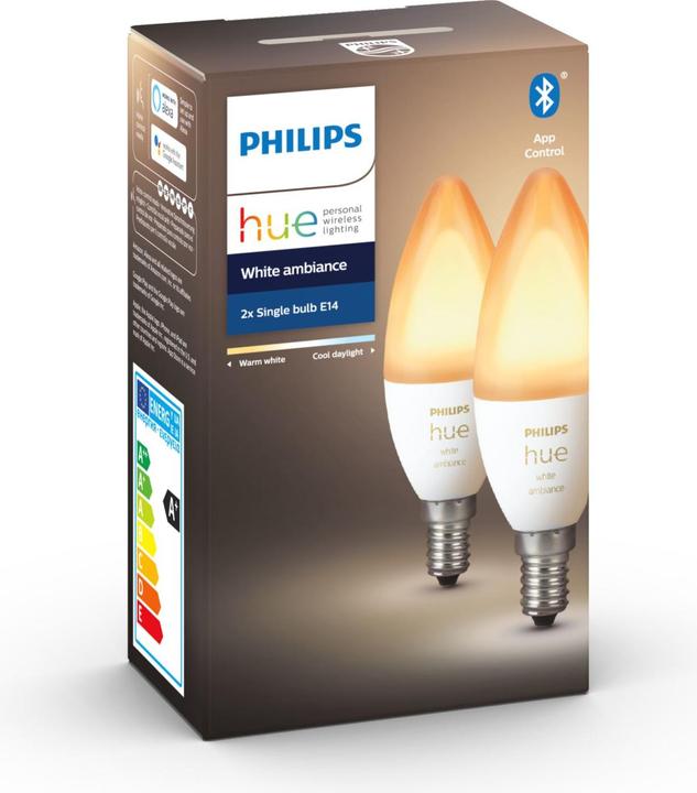 Actual product image Philips Hue White Ambiance BT (E14, 5.20 W, 470 lm, 2 x, G)