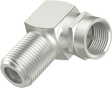 Actual product image Hama SAT adapter, F plug - F coupling, 90 (Antenna cable)