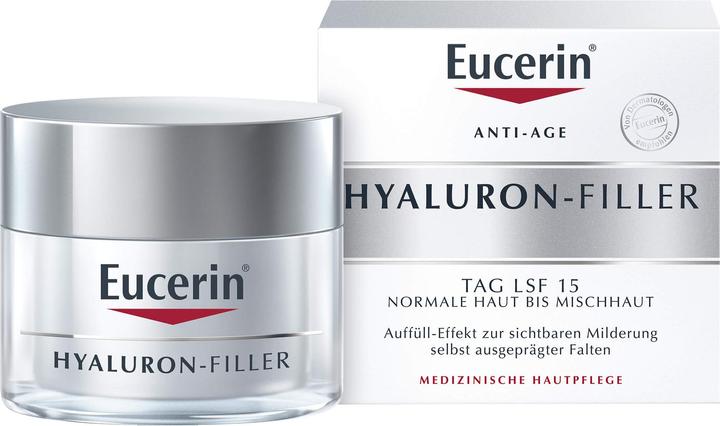 Actual product image Eucerin HYALURON-FILLER Day Care for Normal to Combination Skin (50 ml, Day cream, SPF 15)
