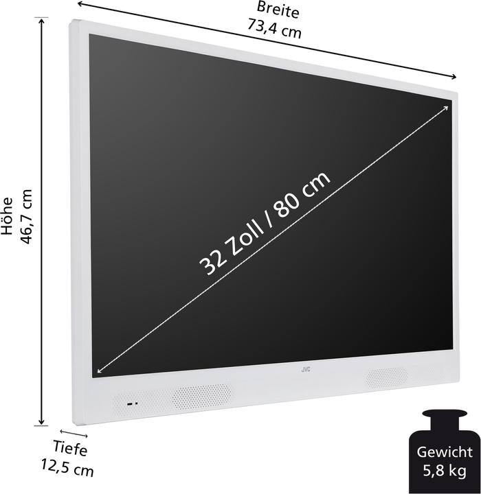 Produktbild JVC tragbarer 32 Zoll LED Fernseher mit Akku (HD Smart TV, HDR, Triple-Tuner, HD+) (32", LCD, HD ready, 2024)