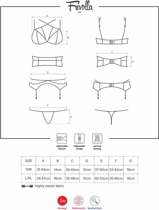 Actual product image Obsessive Cobra Nive Lingerie Set - Black (S/M)