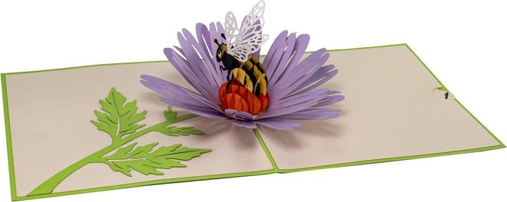 Actual product image Hervorragend Greeting Card Bee on Flower - 3D Pop-up (1 pcs.)