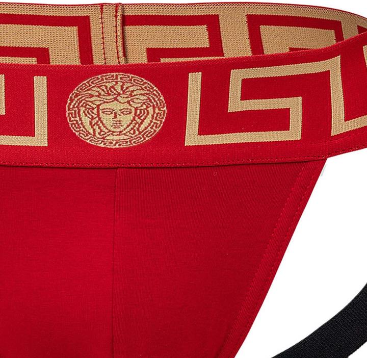 Image du produit Versace Underpants Jock Strap Jersey Topeka Bi-Stretch Cotton Organic New Logo (M, Une unité par pack)