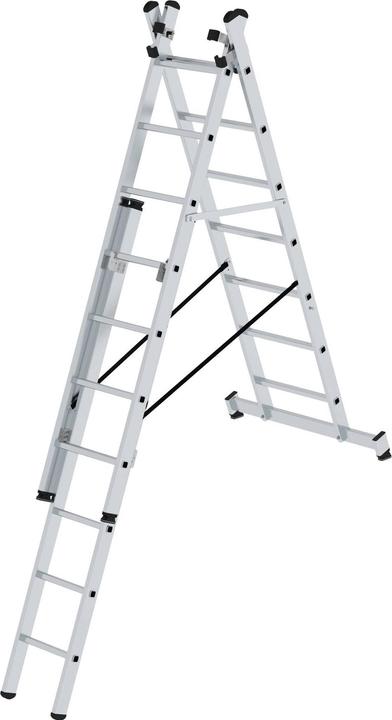 Productafbeelding Munk Multifunctionele ladder 3-delig met nivelloï¿½ dwarsbalk 3x7 sporten (Multifunctionele ladder, 3 cm)