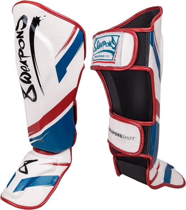 Actual product image 8Weapons Shin Guards, Shift, white-navy-red, S (S)