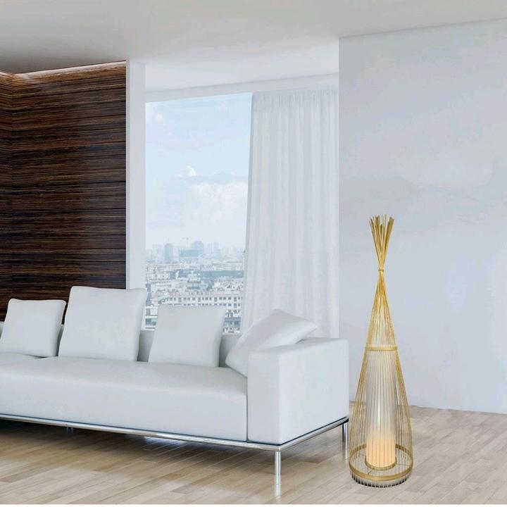 Immagine prodotto V-TAC VT3100 Lampada da terra in legno con paralume in rattan (E27)