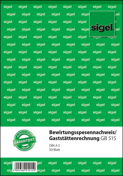 Produktbild Sigel Bewirtungskostenbeleg Formularbuch GB515 (50 x)