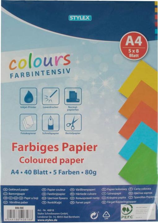 Stylex Coloured paper (80 g/m², 40 x, A4)