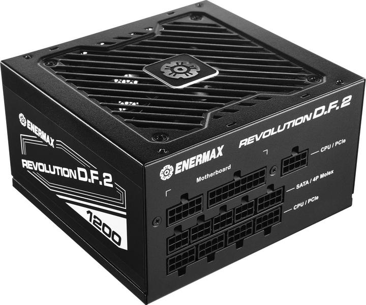 Enermax REVOLUTION D.F. 2 1200W Kompakt Gaming Streaming ATX PSU 80Plus Gold Semi-Modular Semi-Fanle (1200 W)