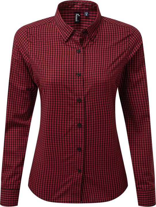 Actual product image Premier Womens/Ladies Maxton Gingham Long-Sleeved Shirt (XL)