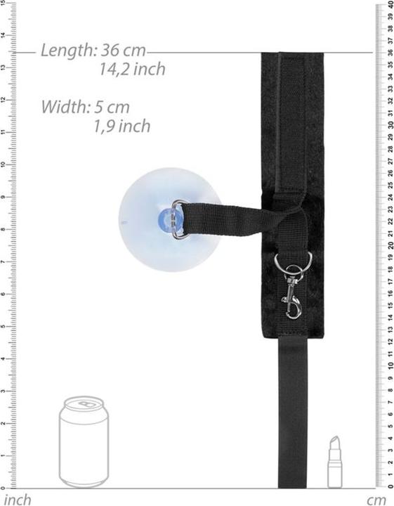 Actual product image Ouch! Velvet & Velcro Adjustable Handcuffs Suction Cup