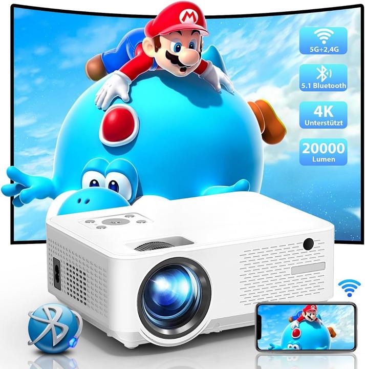Immagine prodotto Zoomcat 4K Beamer C9WX mit WiFi & Bluetooth, Full HD, 20000 Lumen (4K, 20000 lm)
