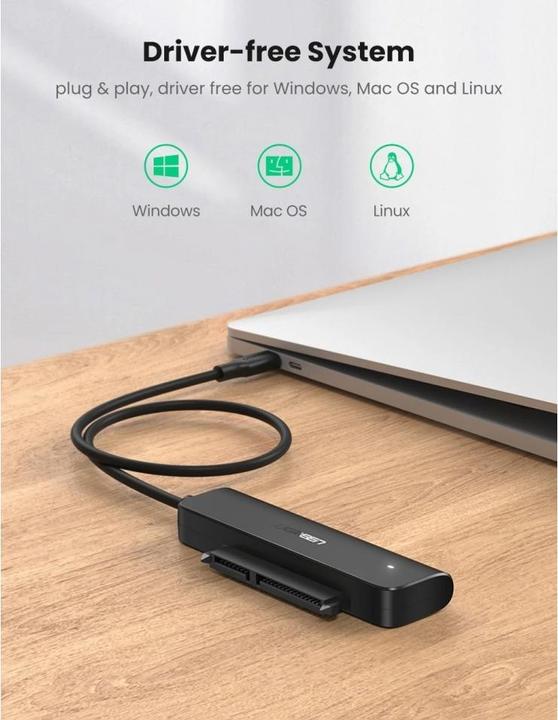 Actual product image Ugreen USB-C to SATA 3.0 Adapter for 2.5" SATA SSD HDD