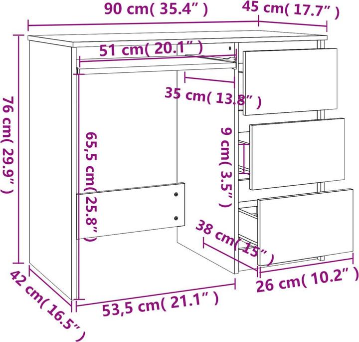 Produktbild VidaXL Ilke (90 x 45 x 76 cm)
