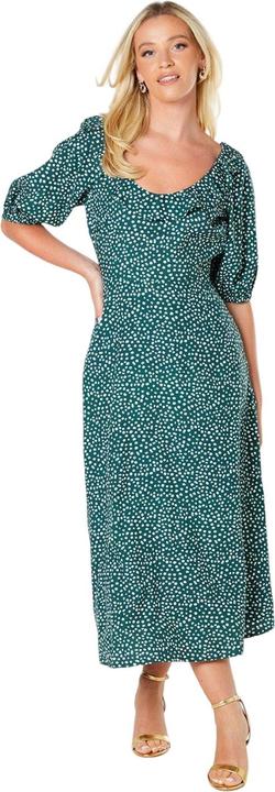 Actual product image Dorothy Perkins Womens/Ladies Spotted Ruffle Neck Midi Dress (36 D)