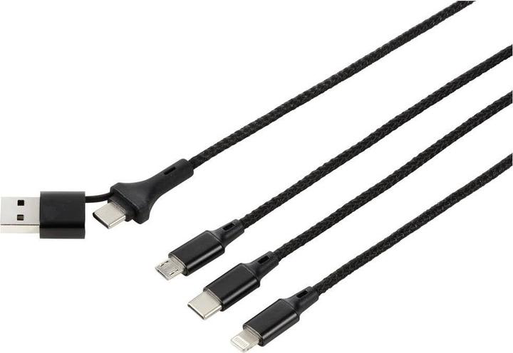 Immagine prodotto No Name Cavo di ricarica USB USB 2.0 Spina USB-A, spina USB-C®, spina USB-Micro-B, Apple (3 m, USB 2.0)