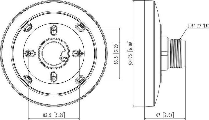 Actual product image Hanwha Wisenet SBP-160HMW1 Flange plate for pendant mounting (Mounting kit)