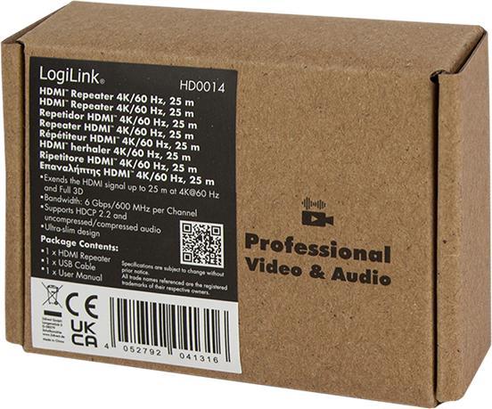 Image du produit LogiLink Répéteur HDMI 4K, 25 m