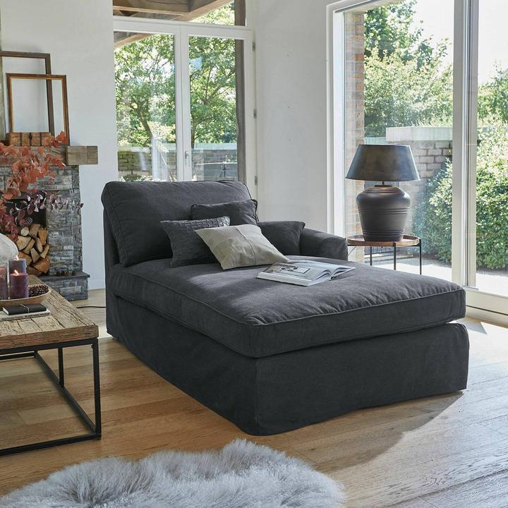Produktbild Loberon Chaiselongue Seaford dunkelgrau (1-Sitzer)