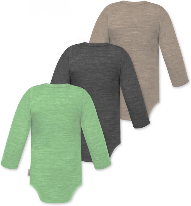 Actual product image Normani 3-pack baby merino long-sleeved body "Tuai" - 9403 (68)
