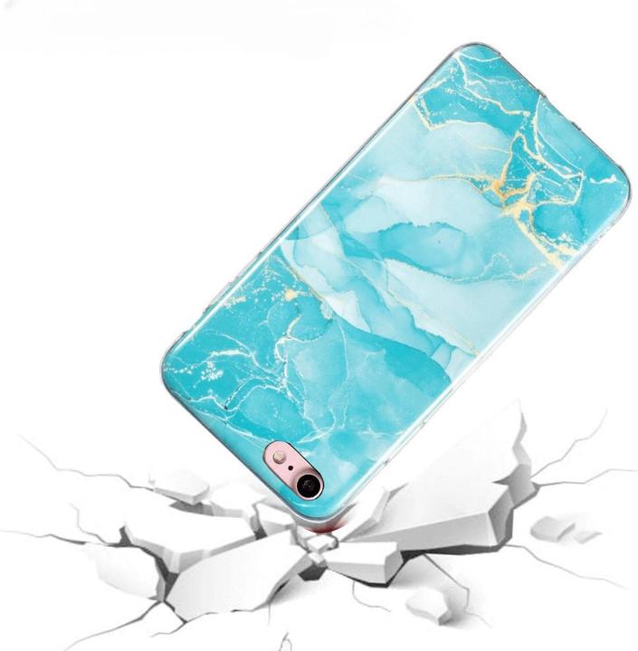 Immagine prodotto Cover-Discount iPhone SE / 8 / 7 - Custodia in gomma siliconica Ciano Marmo (Apple iPhone 8, Apple iPhone 7)