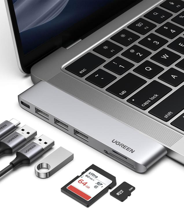 Actual product image Ugreen 6-in-2 (USB-C, 6 Ports)