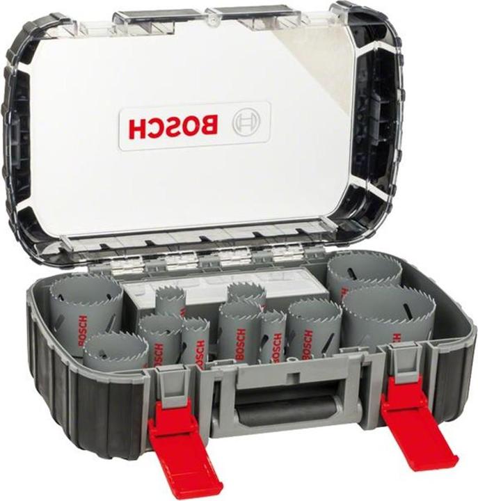 Actual product image Bosch Professional Zubehör 17-piece hole saw set, HSS bi-metal, universal, 20-68/74 mm (20 mm, 22 mm, 25 mm, 32 mm, 35 mm, 40 mm, 44 mm, 76 mm, 60 mm, 68 mm, 51 mm)