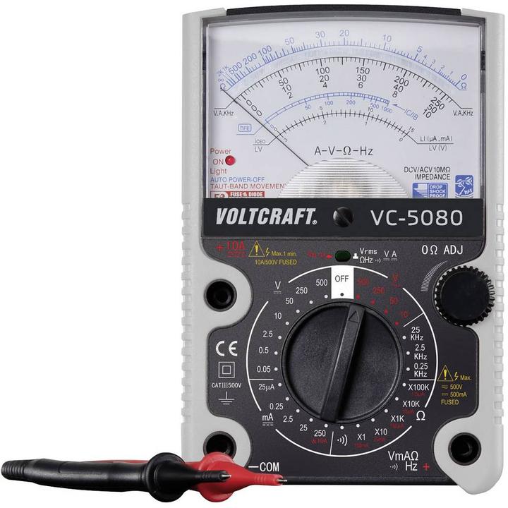 Batteries - 2 safety test leads - Operating instructions