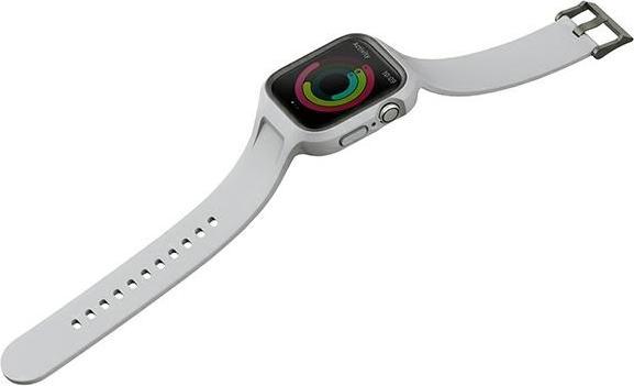 Actual product image Uniq pasek Monos 2in1 Apple Watch Strap + Case Series 4/5/6/7/8/SE/SE2 44/45mm. szary/chalk grey (Plastic, TPU, PC)