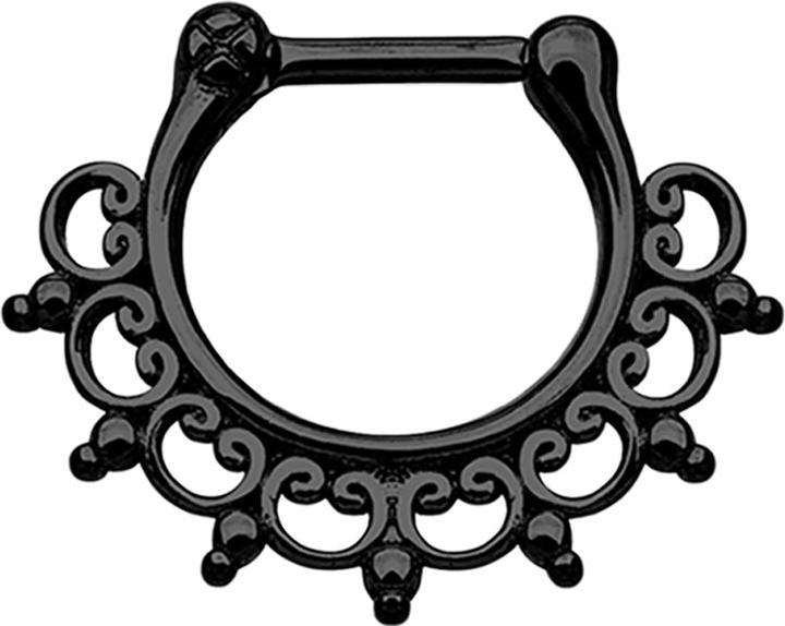 Image du produit Star Piercing Septum pointu tribal noir (Acier chirurgical 316L, sans laiton)