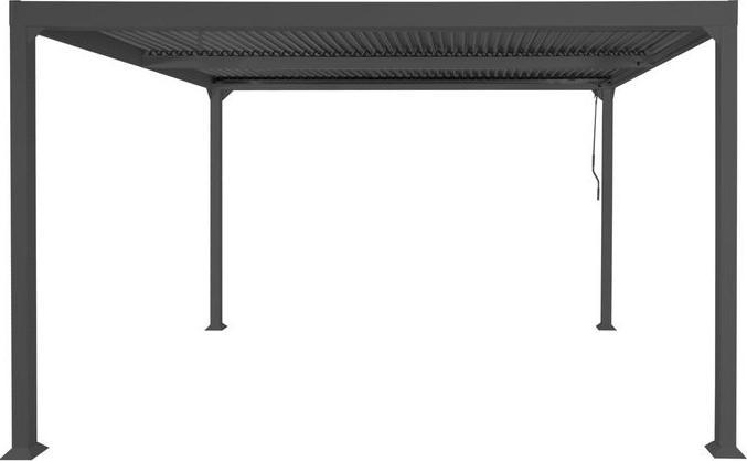 Actual product image Mendler Aluminium pergola HWC-L41, sturdy 8cm metal frame 3x3.7m, anthracite (306 cm, 368 cm)