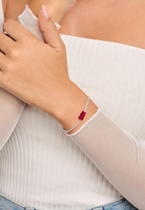 Immagine prodotto Thomas Sabo Bracciale tennis con orsetti in oro rosso e argento (19 cm, Argento 925)