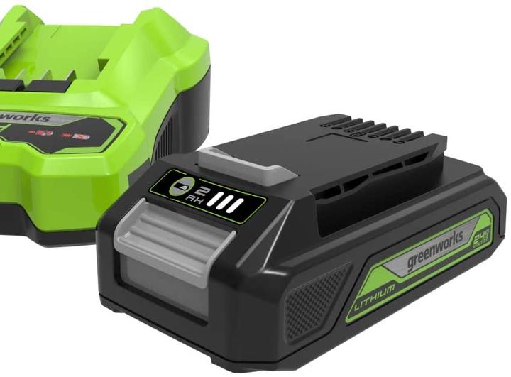 Actual product image Greenworks 24V battery G24B2 and charger G24UC (24 V)