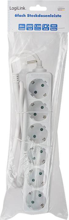 Image du produit LogiLink Bandeau de prises (6 x, CEE 7/3, 1.50 m)
