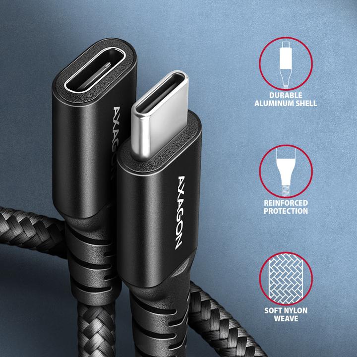 Immagine prodotto Axagon BUCM32-CF15AB Cavo di prolunga Kabelis Gen2 USB-C - USB-C 1,5 m, 5 A, 20 Gbit (1.50 m, USB 3.2 Gen 2x2)