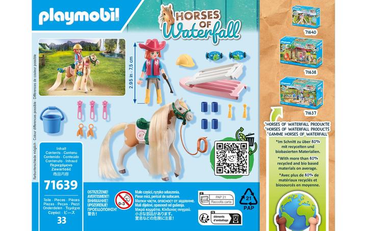 Actual product image Playmobil Ellie & horse with crepe iron (71639, Playmobil Horses of Waterfall)
