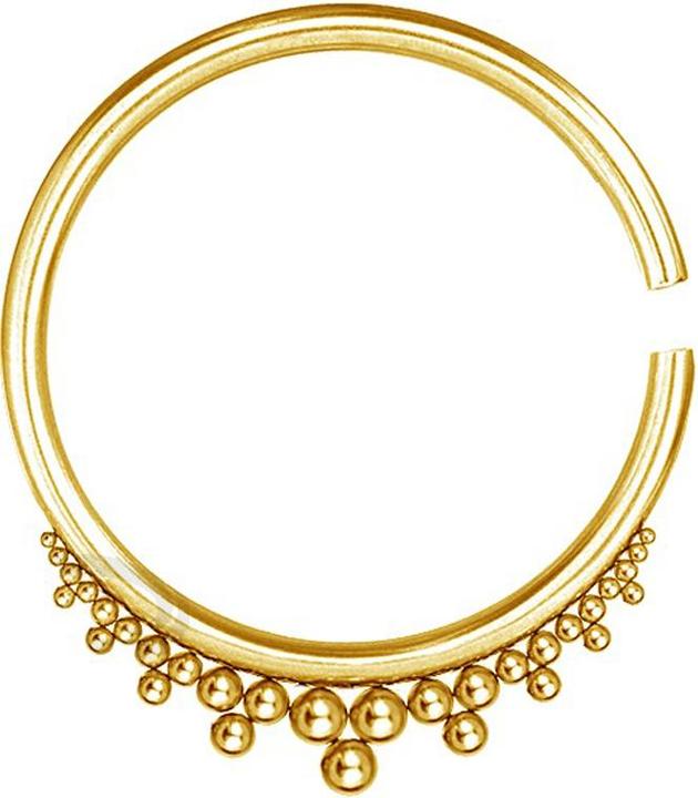 Actual product image Star Piercing Ohrgewicht Ring vergoldet Kugeln Dreiecke (Surgical steel 316L, without brass)