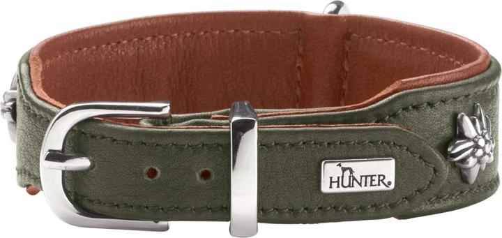 Actual product image Hunter Collar Munich 55/M, cowhide, green/cognac, neck circumference (Dog, General)