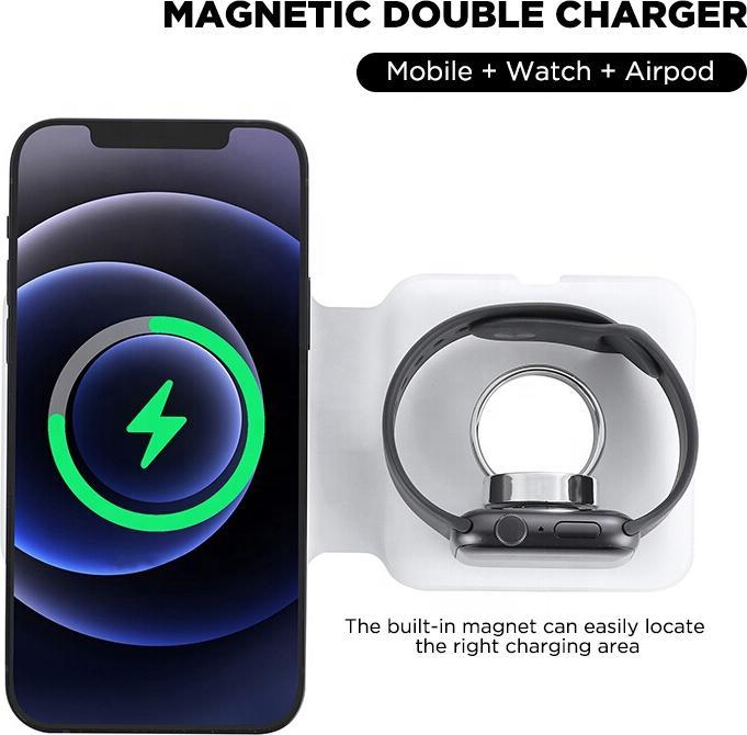 Immagine prodotto PhoneLook Caricatore wireless pieghevole da 15W 3 in 1 per iPhone, AirPods e Apple Watch (15 W)
