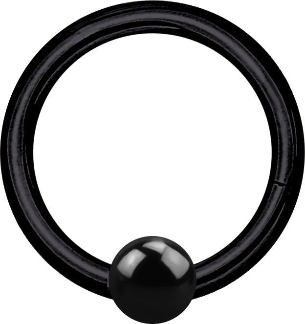 Produktbild Star Piercing Micro Segmentring klappbar schwarz mit Kugel (Titan G23, ohne Messing)