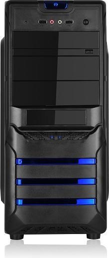 Produktbild L-Link LEONIS - Tower - PC - Kunststoff - Stahl - Schwarz - ATX,Micro ATX - Blau (mATX, ATX)