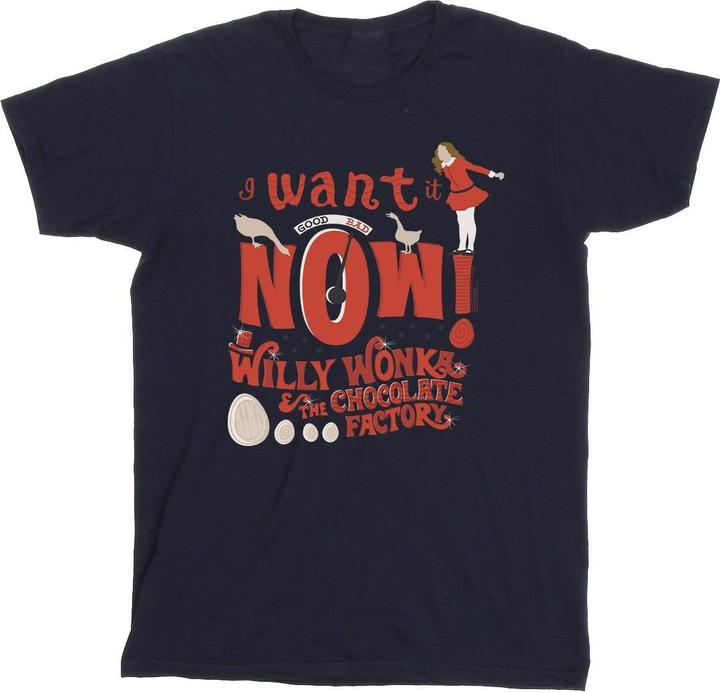 Immagine prodotto Willy Wonka & the Chocolate Factory Verruca Salt I Want It Now Maglietta Ragazze (152, 158)