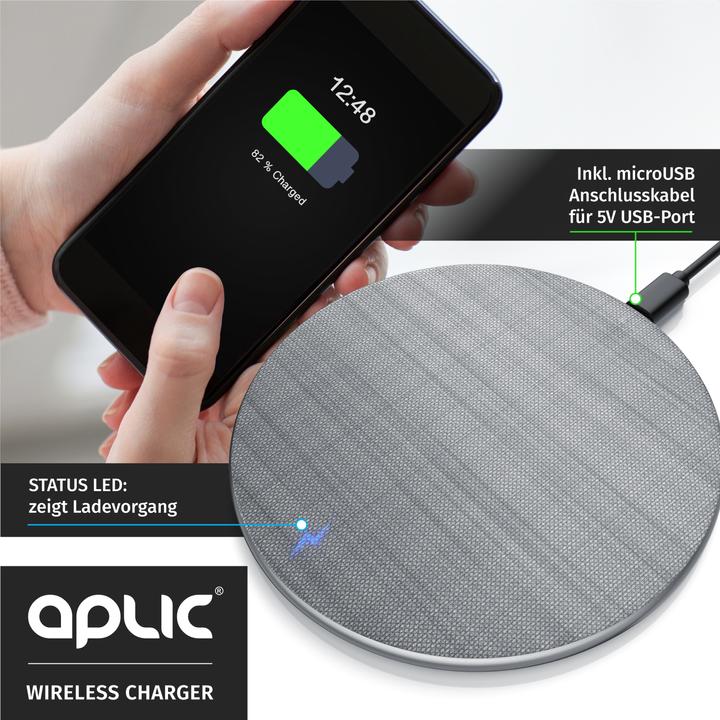 Actual product image Aplic Induction Charger, Qi Charger - Inductive Fast Charging Station, 10W Wireless Induction Charger (10 W)