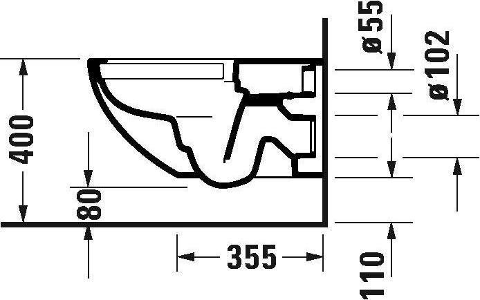Image du produit Duravit Kit WC suspendu ARCHITEC RIMLESS profond, 365x575mm blanc