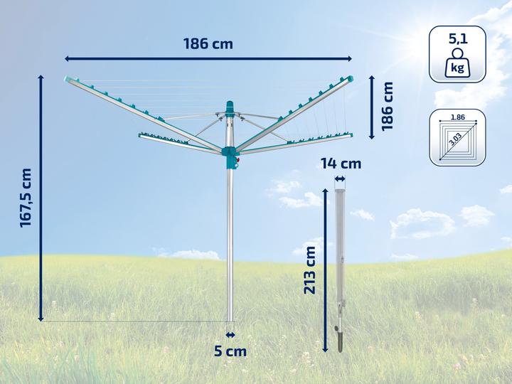 Actual product image Leifheit Linomatic 400 Easy 40 m rotary dryer (40 m)