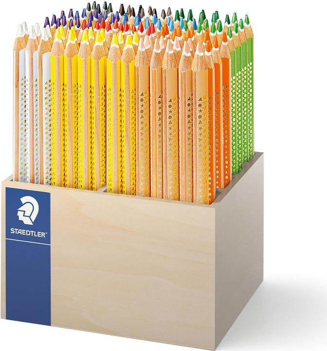 Staedtler Noris jumbokrijt, 4 mm, assorti, 112 Noris driekantkrijt in koker (Veelkleurig, 1 x)