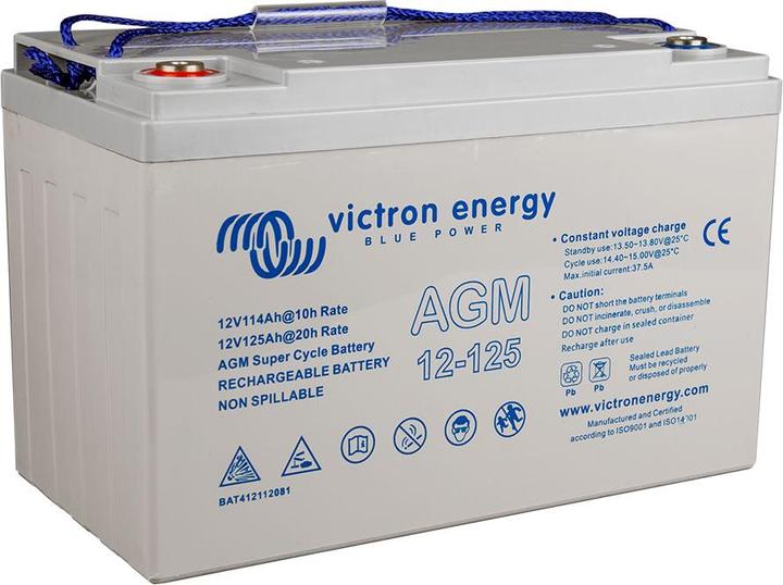 Actual product image Victron Energy 12V/125Ah AGM Super Cycle Battery M8 (12 V, 125 Ah)