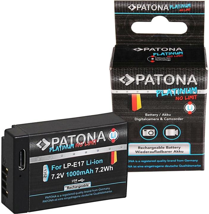 Immagine prodotto Patona Batteria al platino come la Canon LP-E17 con ingresso USB-C (Accumulatore di carica elettrica)