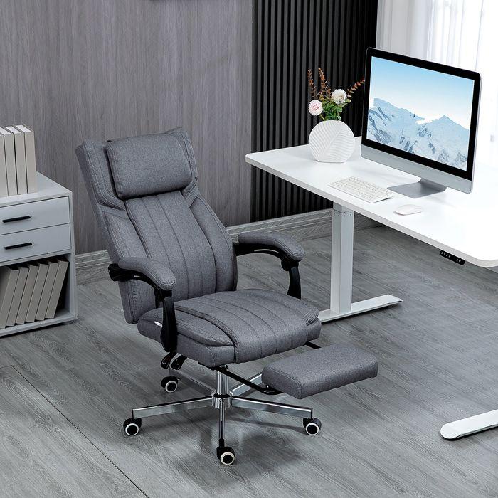 Immagine prodotto Swisshandel24 Sedia da ufficio con 5 modalità di massaggio, ergonomica, con funzione reclinabile, poggiapiedi